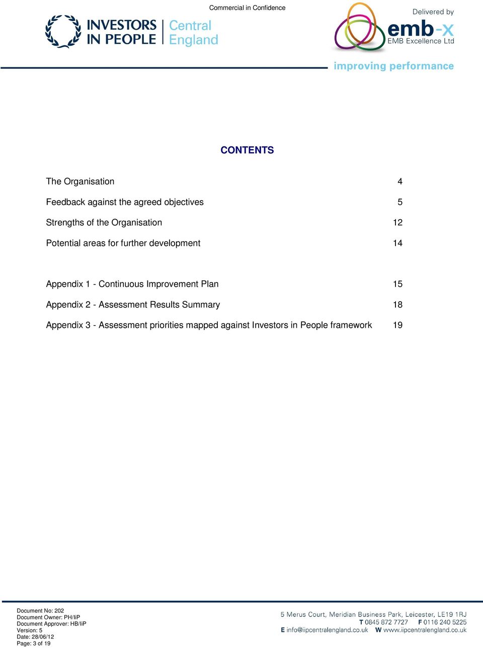 Continuous Improvement Plan 15 Appendix 2 - Assessment Results Summary 18
