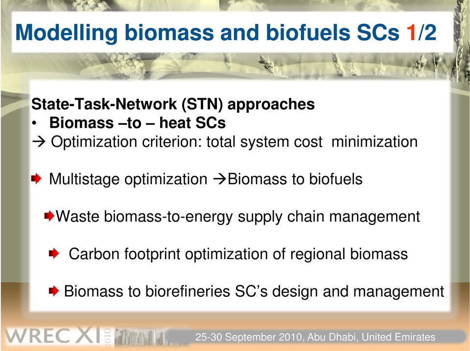 optimization Biomass to biofuels Waste biomass-to-energy supply chain management