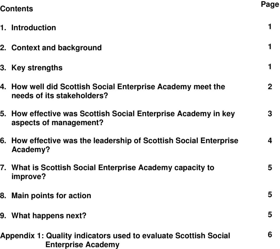 How effective was Scottish Social Enterprise Academy in key aspects of management? 6.