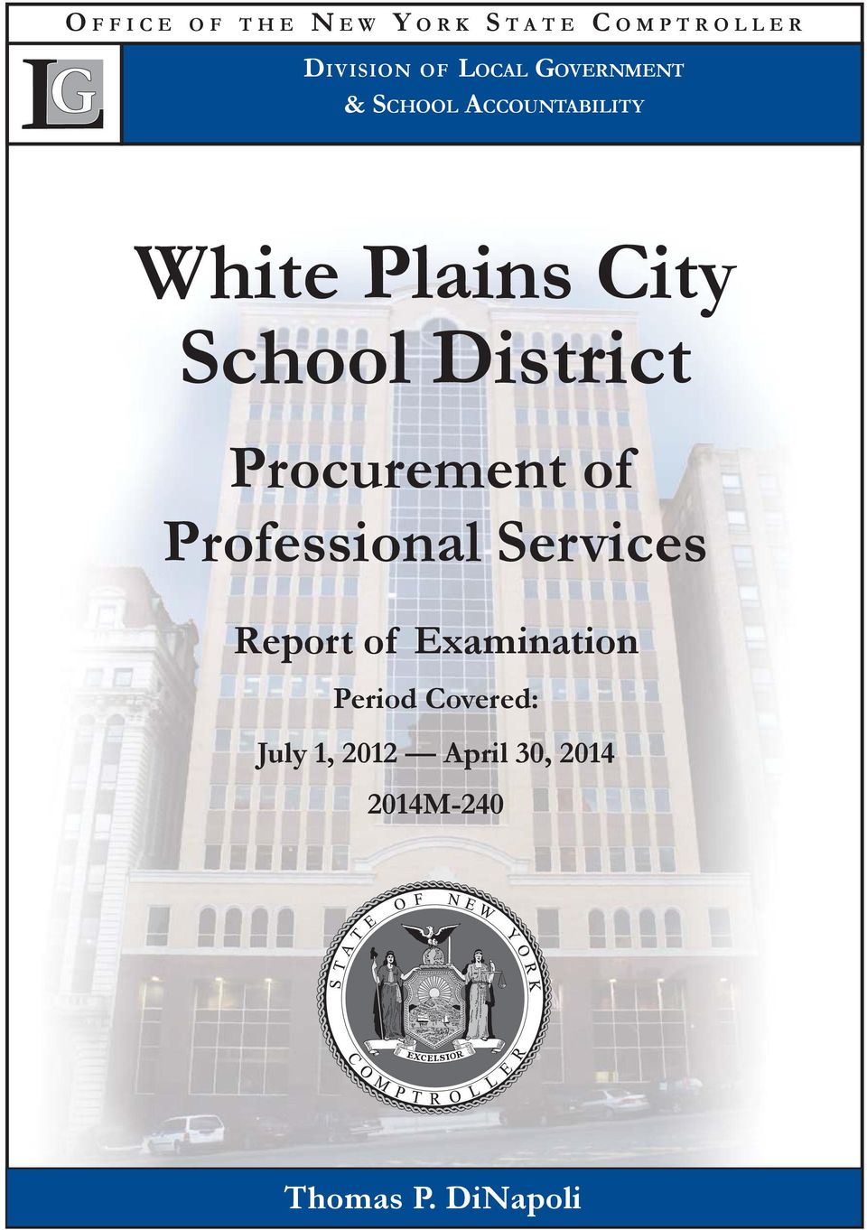 District Procurement of Professional Services Report of