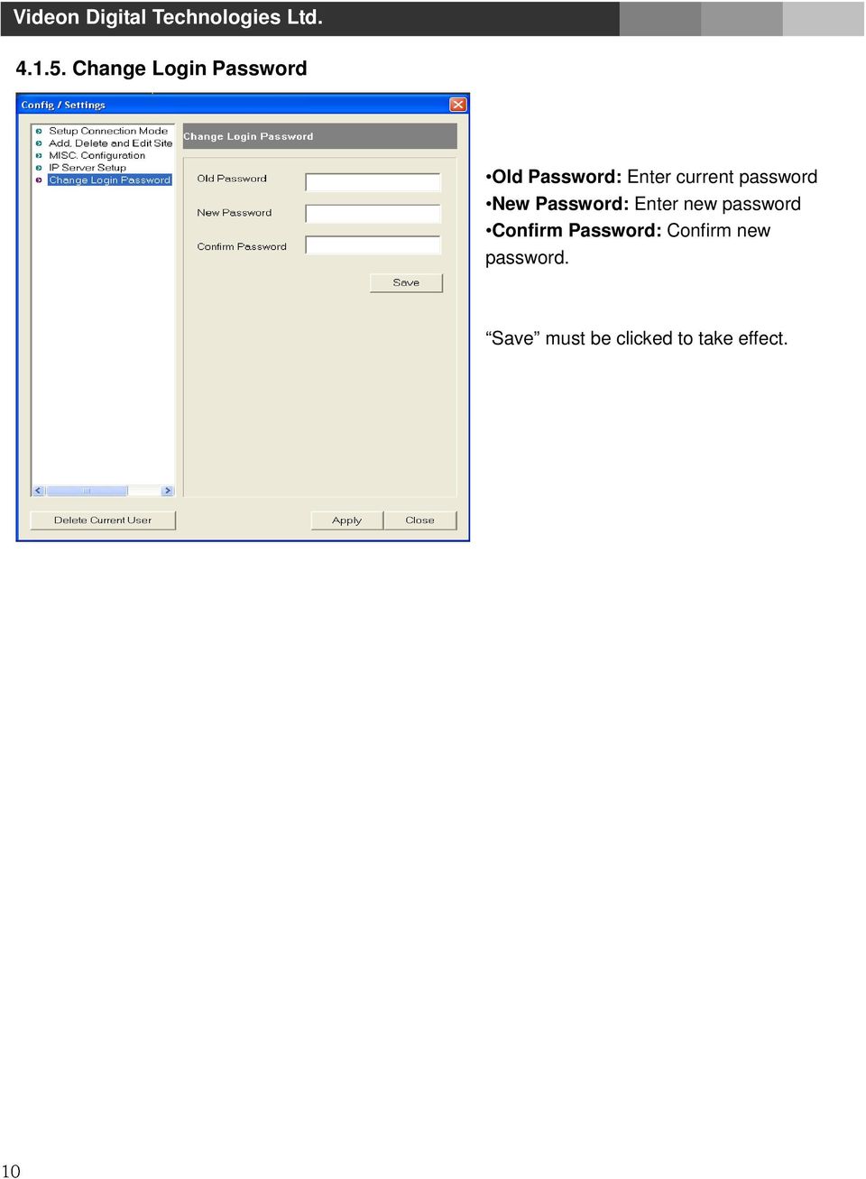 current password New Password: Enter new