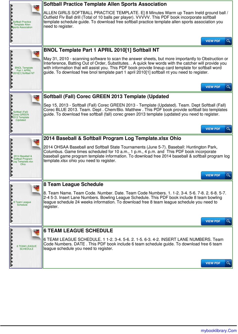 Softball Schedule Template from docplayer.net