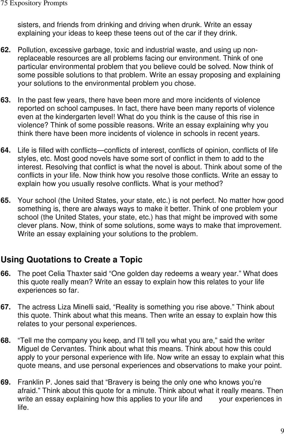 75 Expository Prompts Pdf Free Download