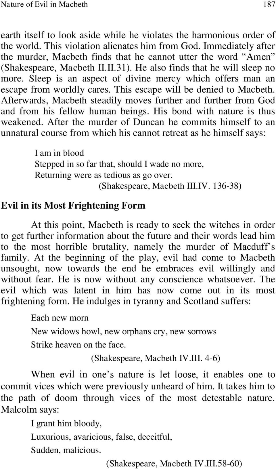 the nature of evil in macbeth