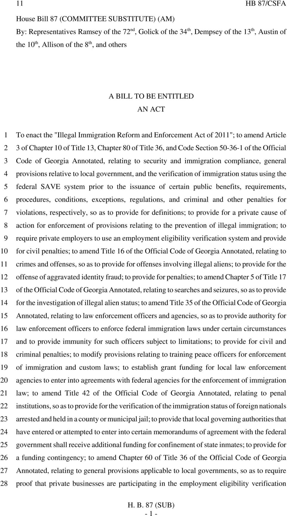 Title 13, Chapter 80 of Title 36, and Code Section 50-36-1 of the Official Code of Georgia Annotated, relating to security and immigration compliance, general provisions relative to local government,