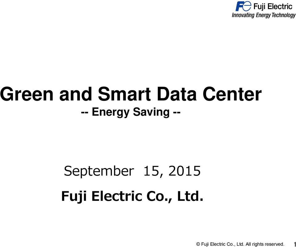 2015 Fuji Electric Co., Ltd.