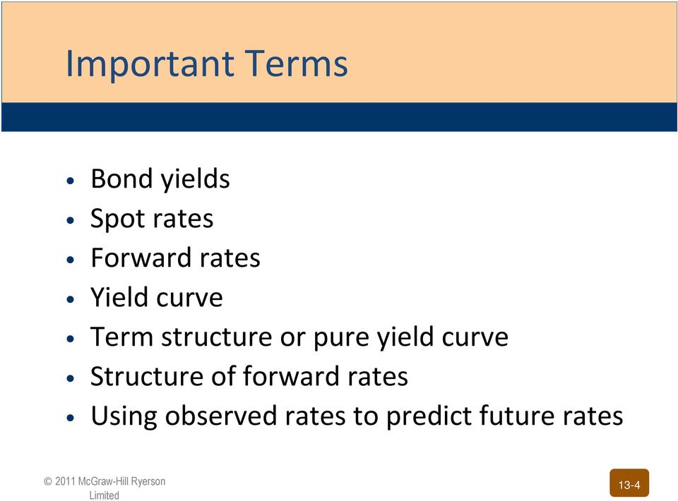 pure yield curve Structure of forward rates