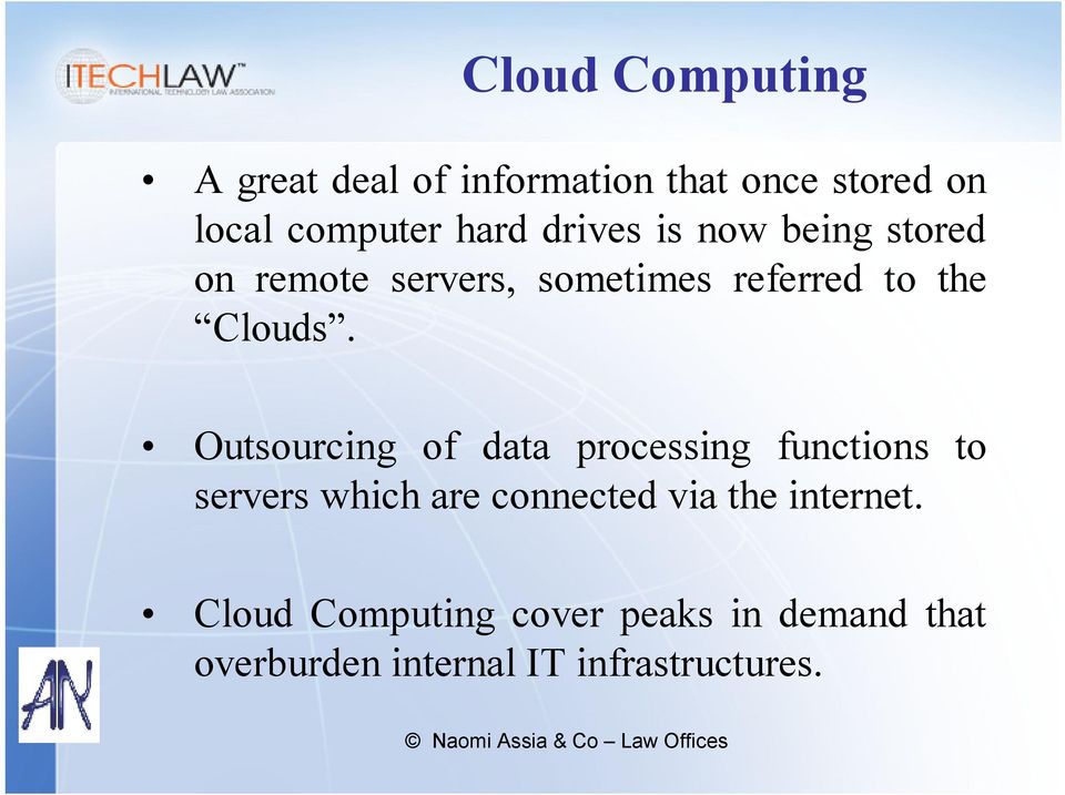 Outsourcing of data processing functions to servers which are connected via the