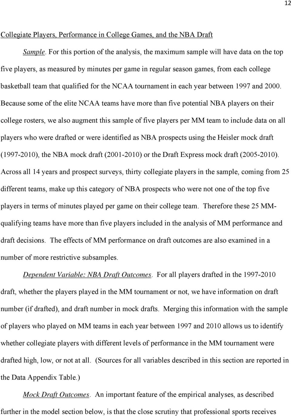 for the NCAA tournament in each year between 1997 and 2000.