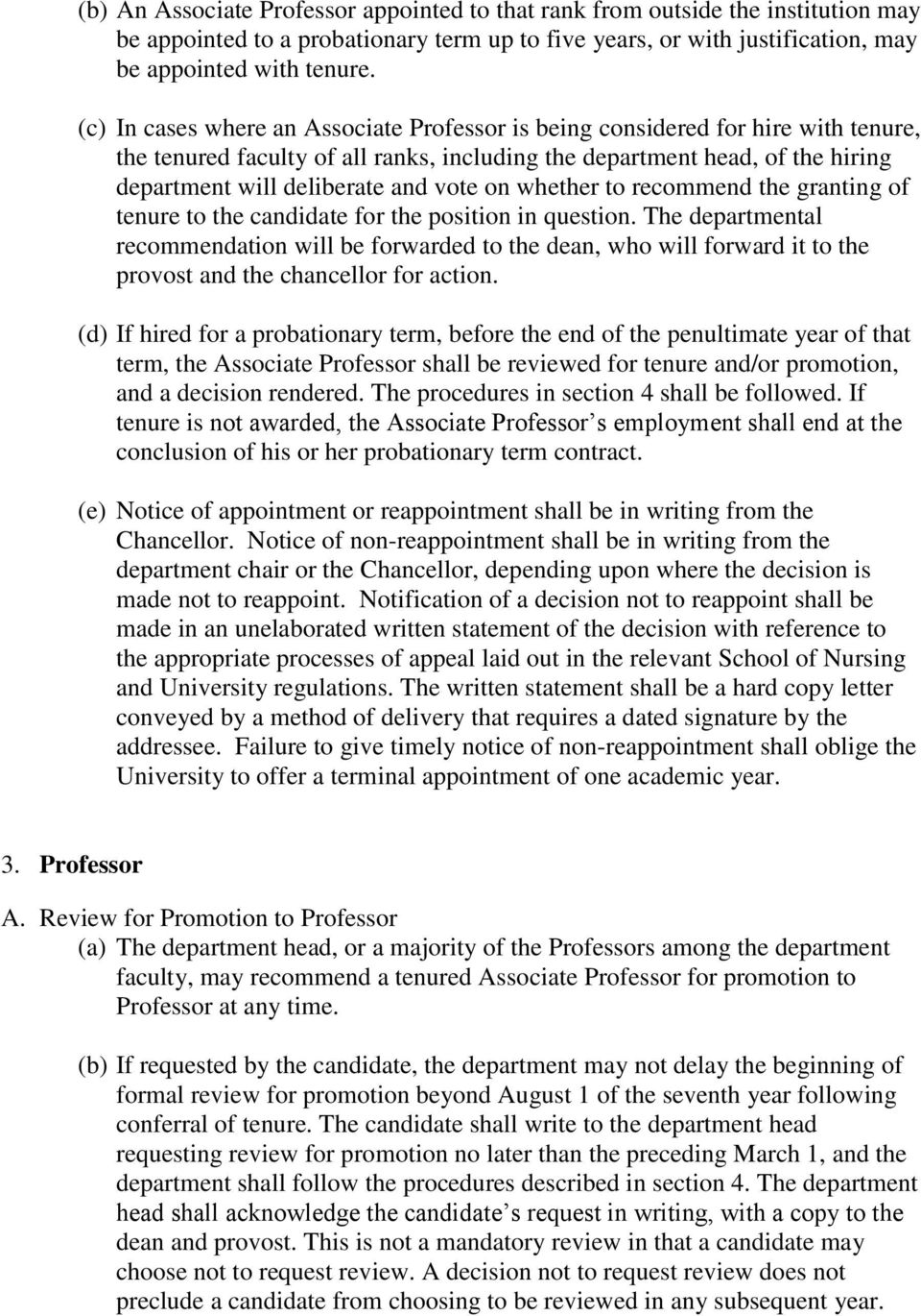 on whether to recommend the granting of tenure to the candidate for the position in question.