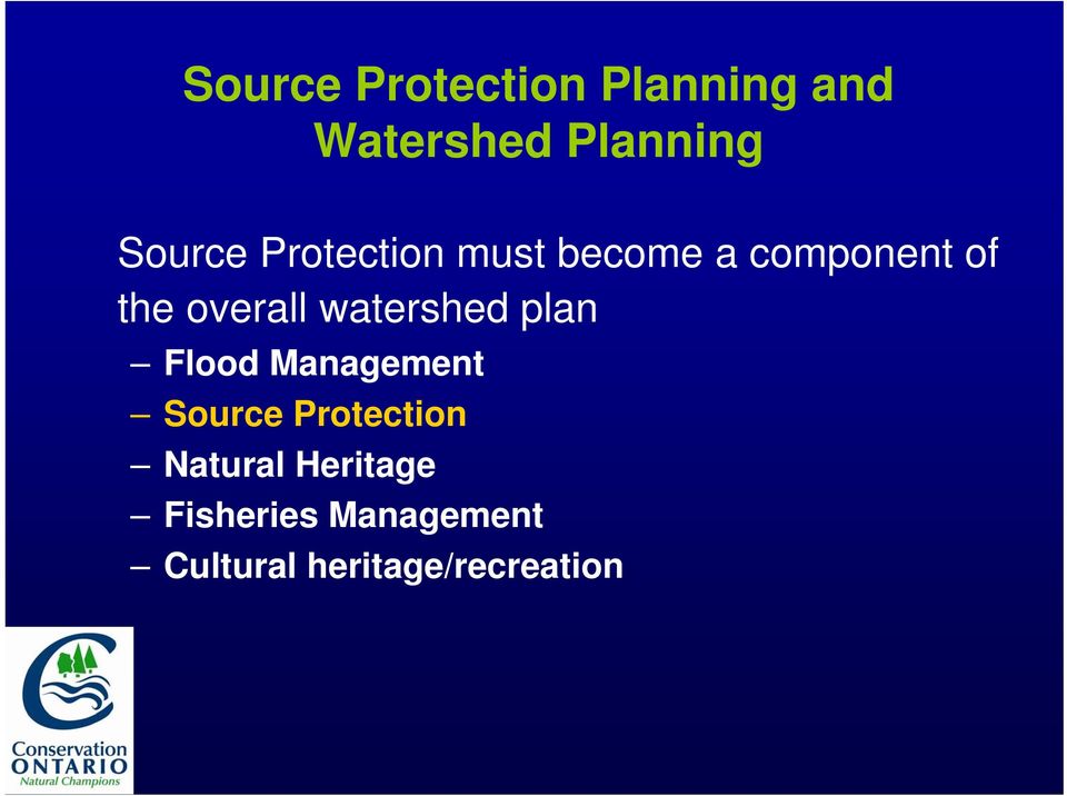 overall watershed plan Flood Management Source
