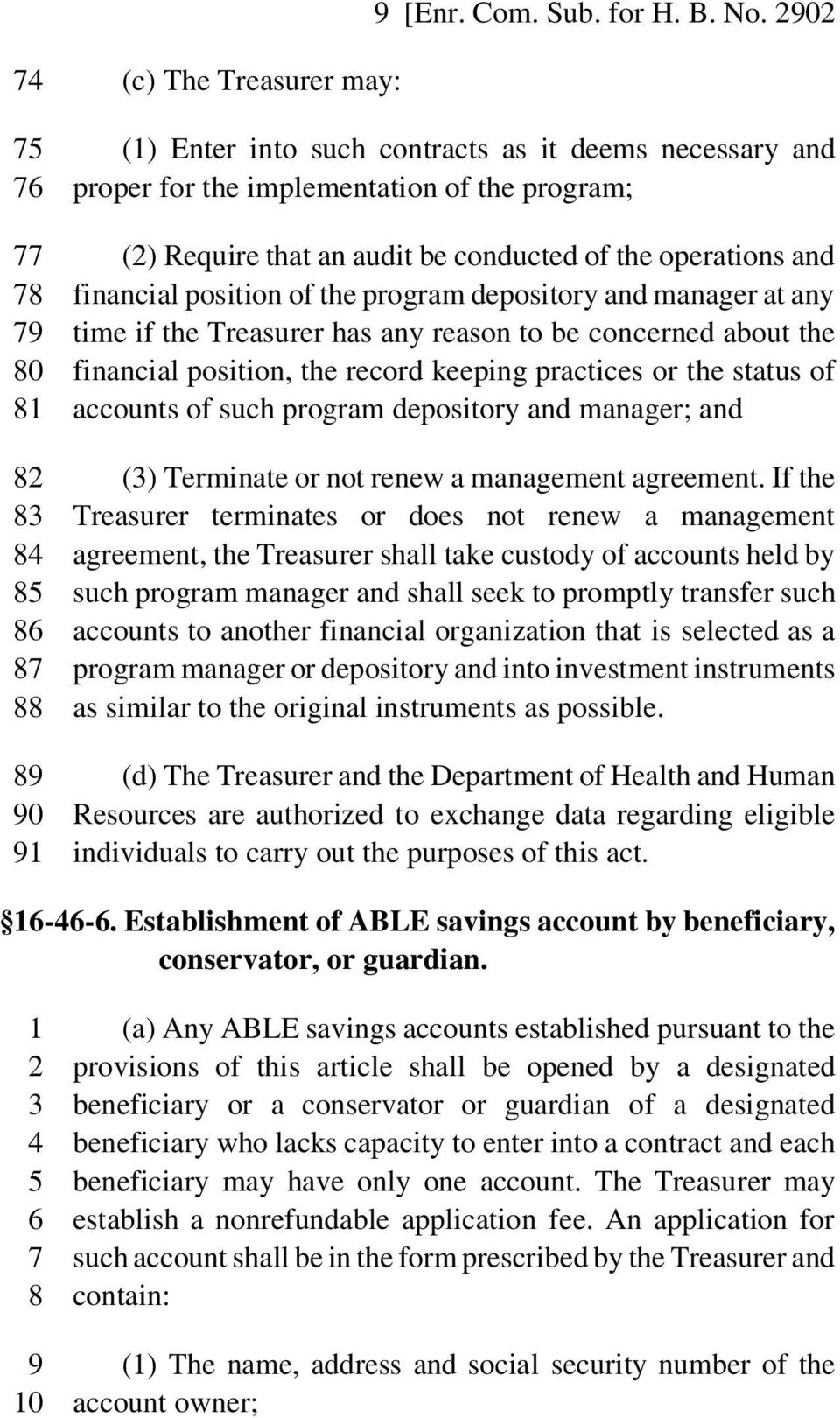 of the program depository and manager at any 79 time if the Treasurer has any reason to be concerned about the 80 financial position, the record keeping practices or the status of 81 accounts of such