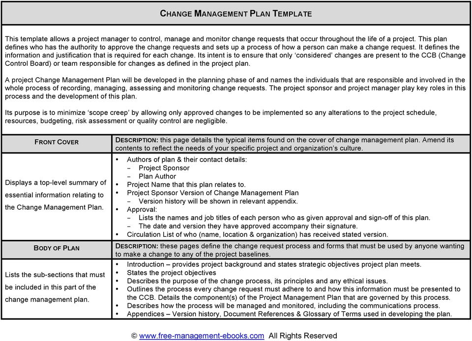 Change Management Plan Template from docplayer.net