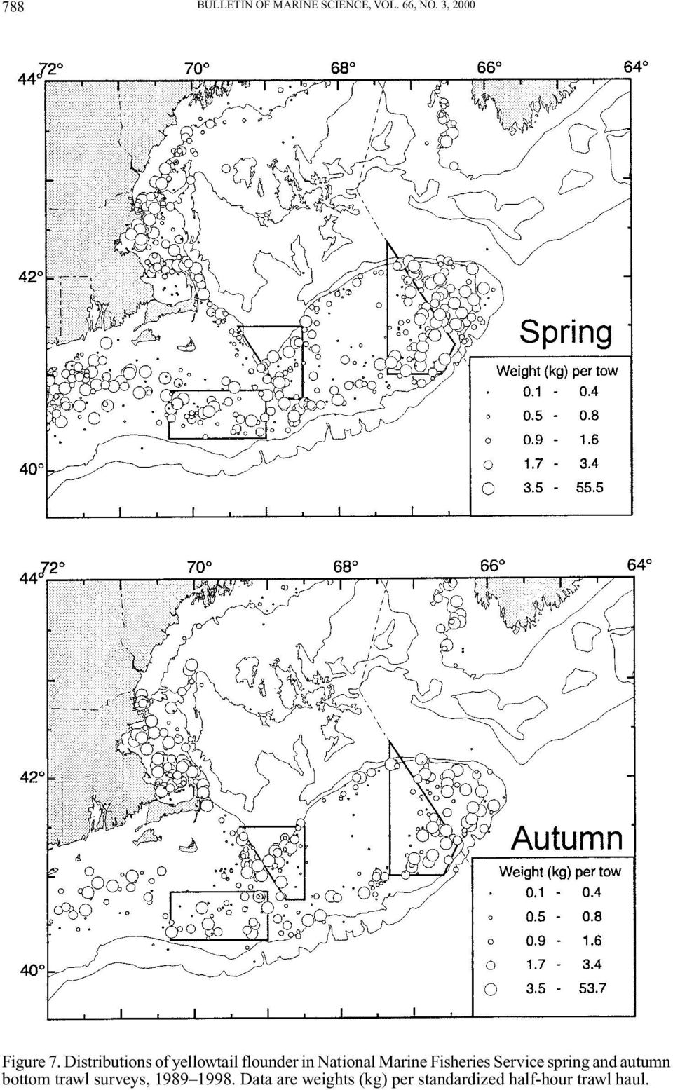 Fisheries Service spring and autumn bottom trawl surveys,