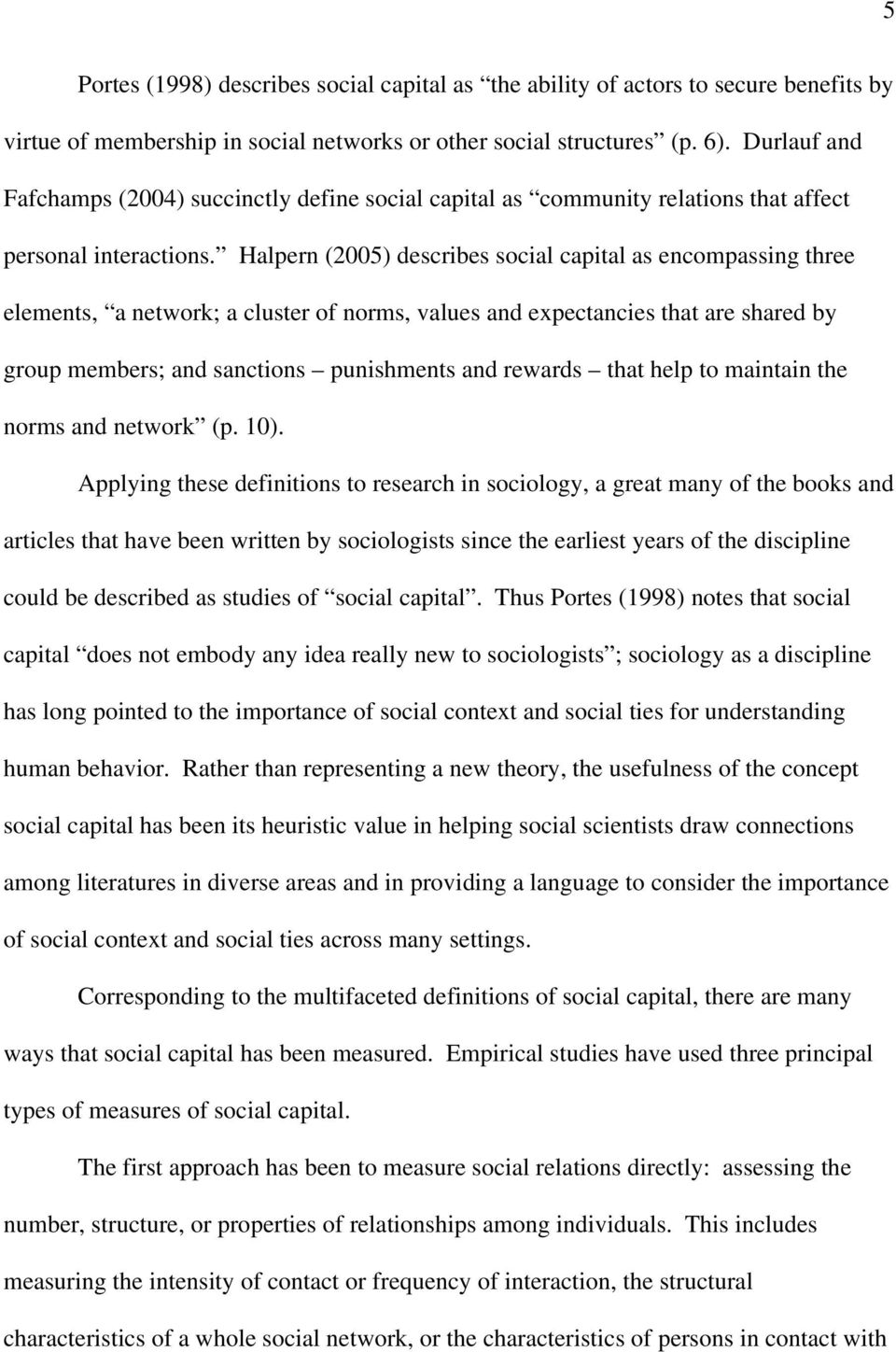 social capital sociology