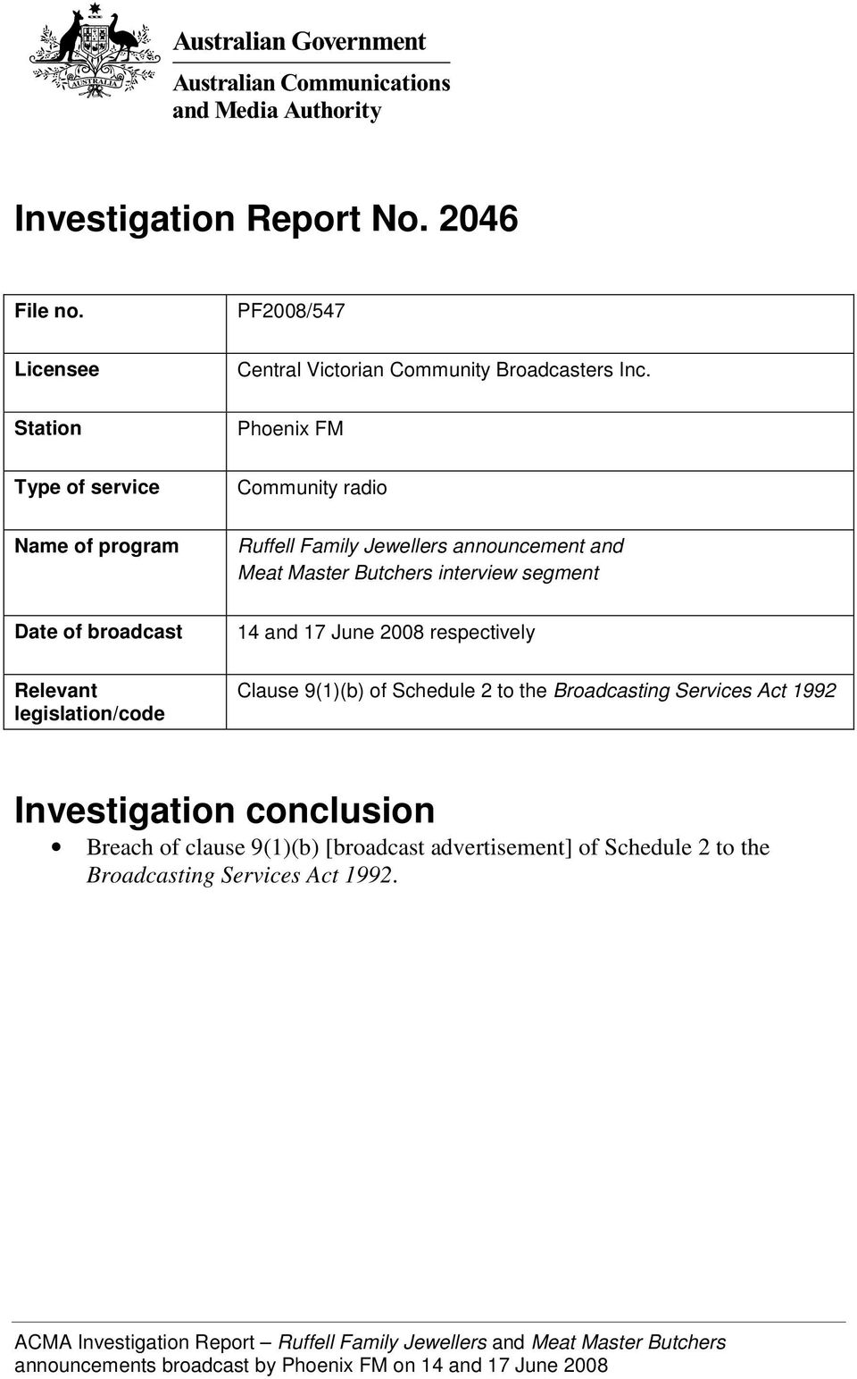 Investigation Report No PDF Free Download Within radio syndication agreement template