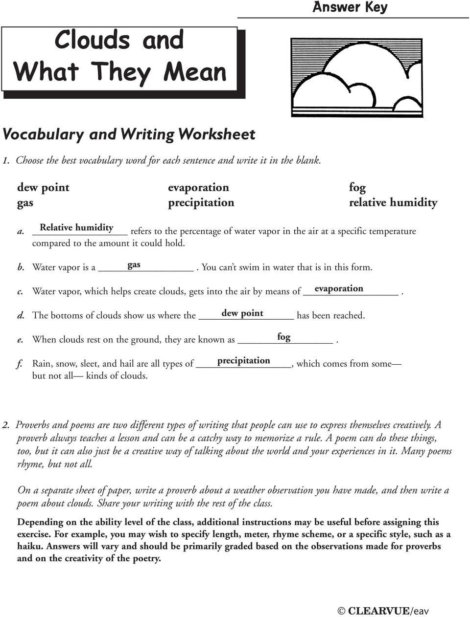 Clouds and What They Mean - PDF Free Download Regarding Types Of Clouds Worksheet