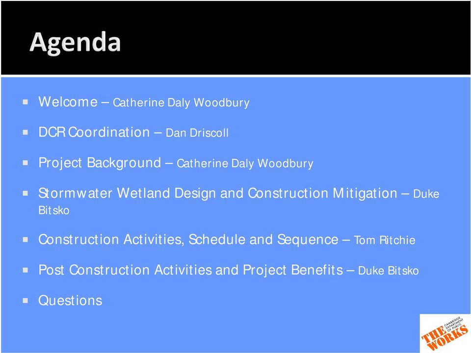Construction Mitigation Duke Bitsko Construction Activities, Schedule and