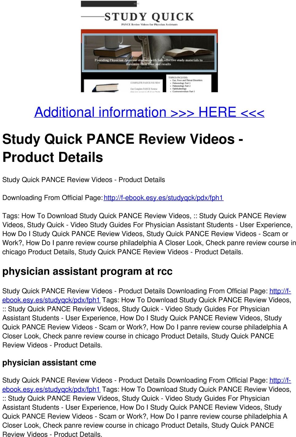 How Do I Study Quick PANCE Review Videos, Study Quick PANCE Review Videos - Scam or Work?