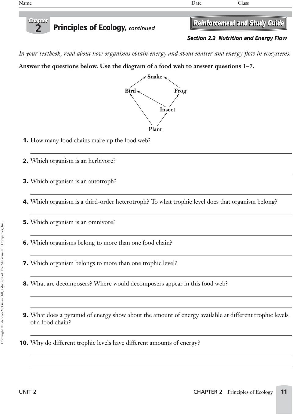 Unit 22 Resources Ecology - PDF Free Download Inside Principles Of Ecology Worksheet Answers