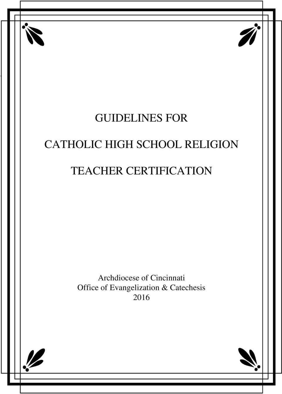 CERTIFICATION Archdiocese of