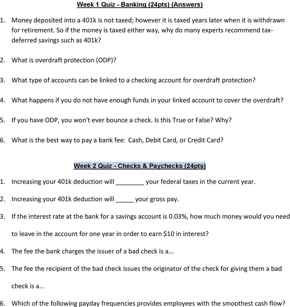 lesson quiz 10 1 money and banking answers