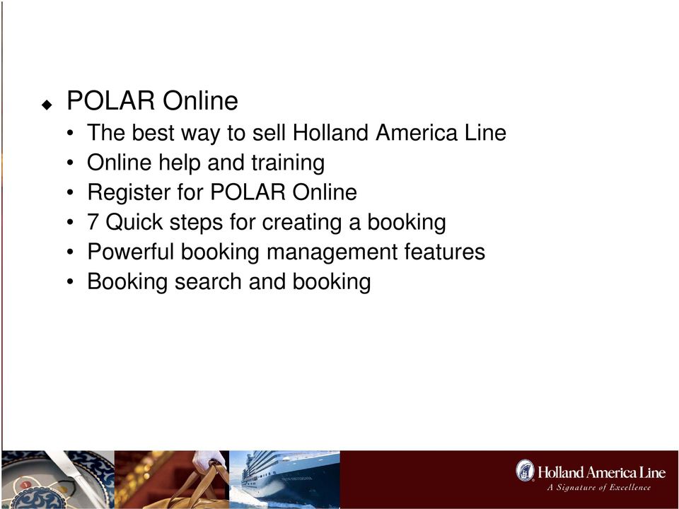 POLAR Online 7 Quick steps for creating a booking