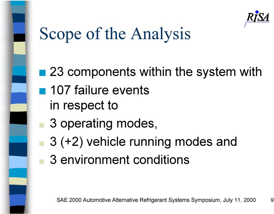 vehicle running modes and 3 environment conditions SAE 2000