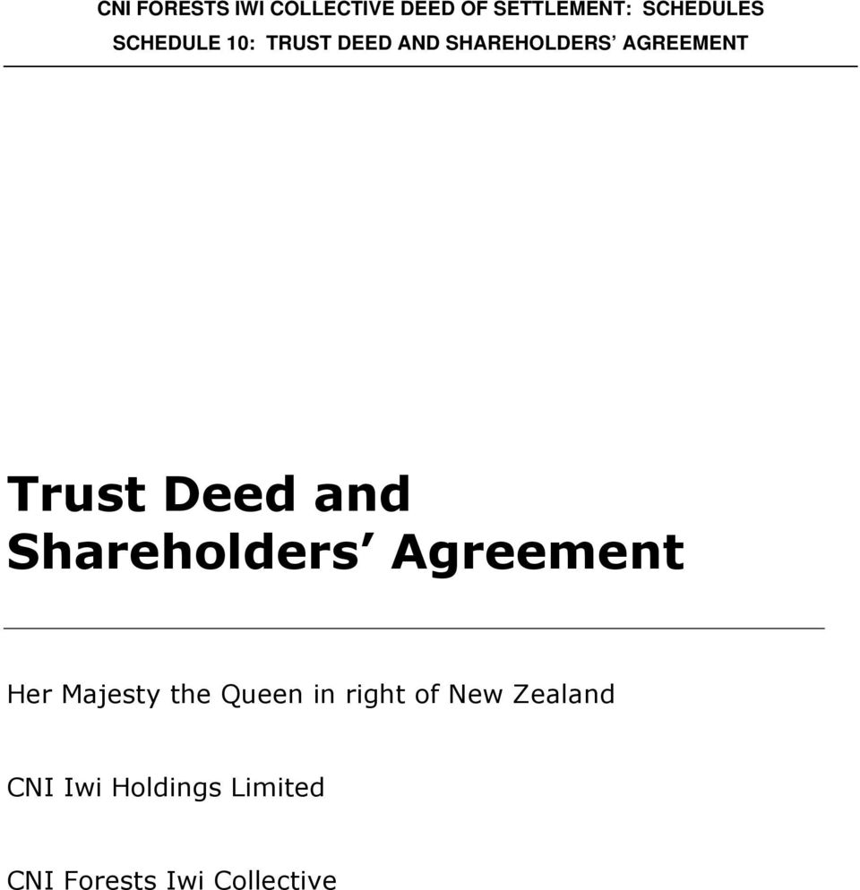 Trust Deed and Shareholders Agreement - PDF Free Download For nominee shareholder agreement template