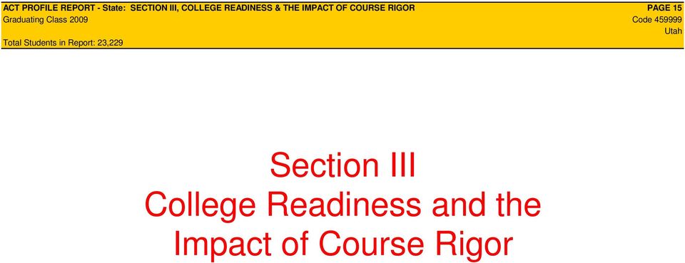 COURSE RIGOR PAGE 15 Section III
