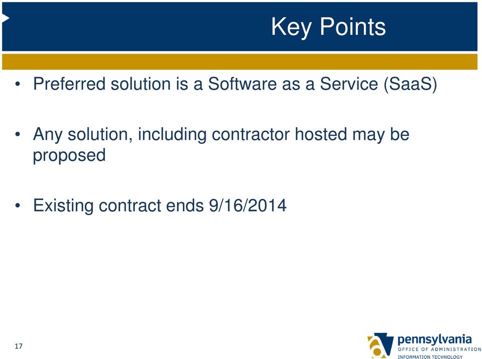 solution, including contractor hosted