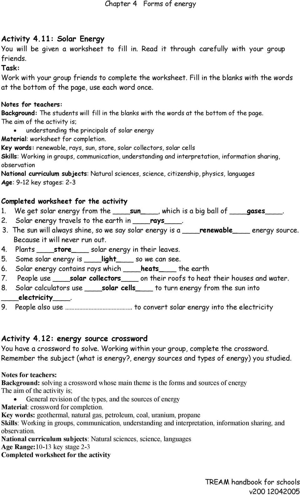 Chapter 22 Forms of energy - PDF Free Download In Introduction To Energy Worksheet Answers
