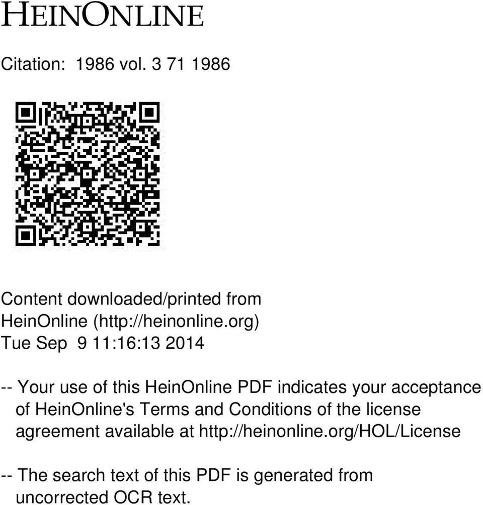 org) Tue Sep 9 11:16:13 2014 -- Your use of this HeinOnline PDF indicates your acceptance