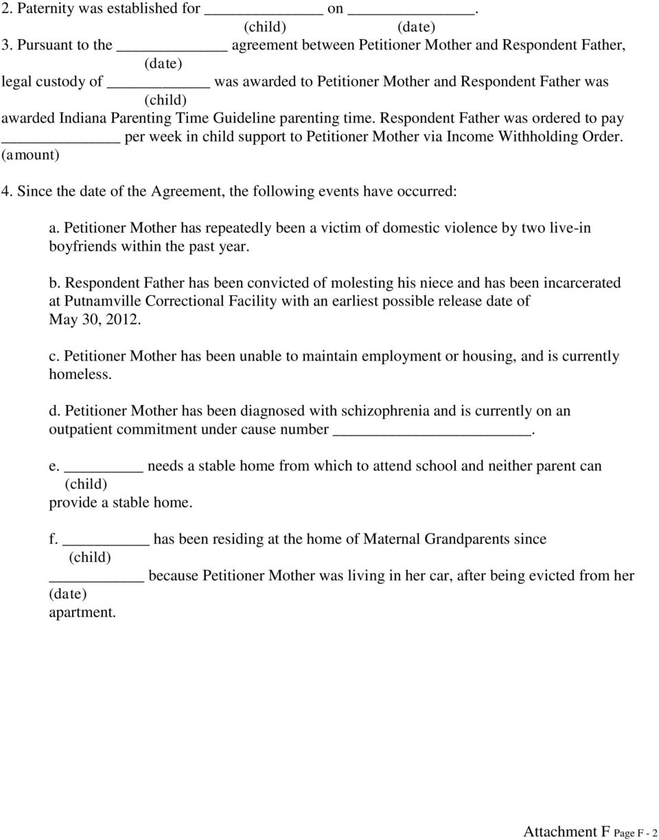 Guardianship And Third Party Custody Law Sample Pleadings For Indiana Attorneys These Documents Should Not Be Used By Unrepresented Parties Pdf Free Download