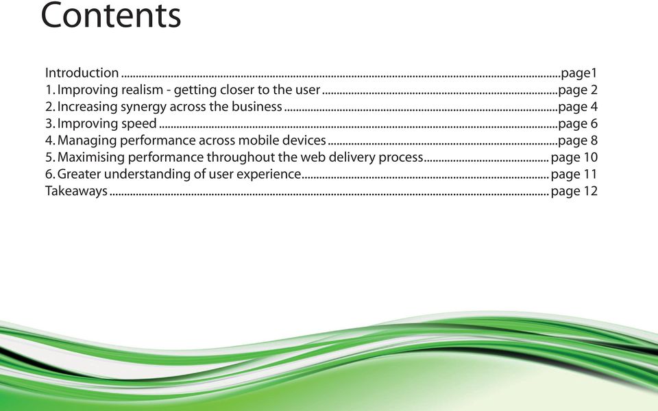 Managing performance across mobile devices...page 8 5.