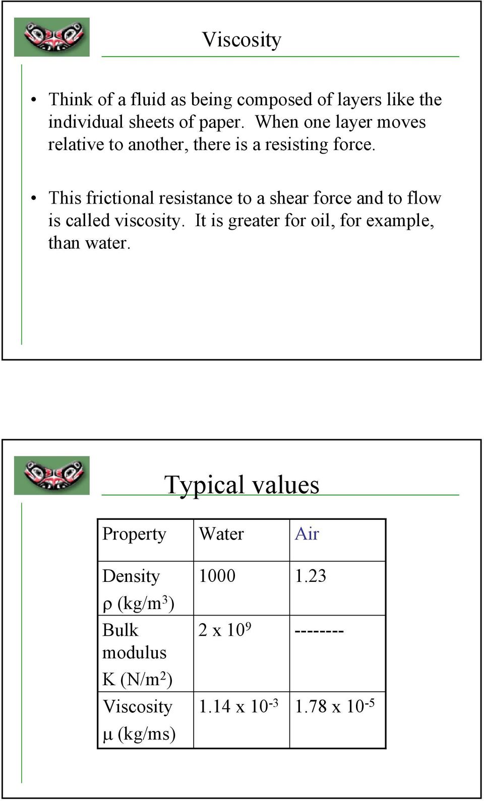 This frictional resistance to a shear force and to flow is called viscosity.