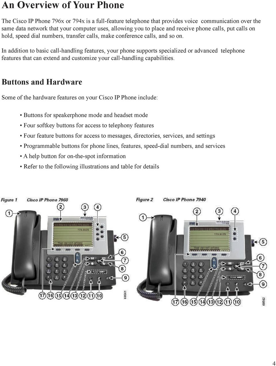 In addition to basic call-handling features, your phone supports specialized or advanced telephone features that can extend and customize your call-handling capabilities.