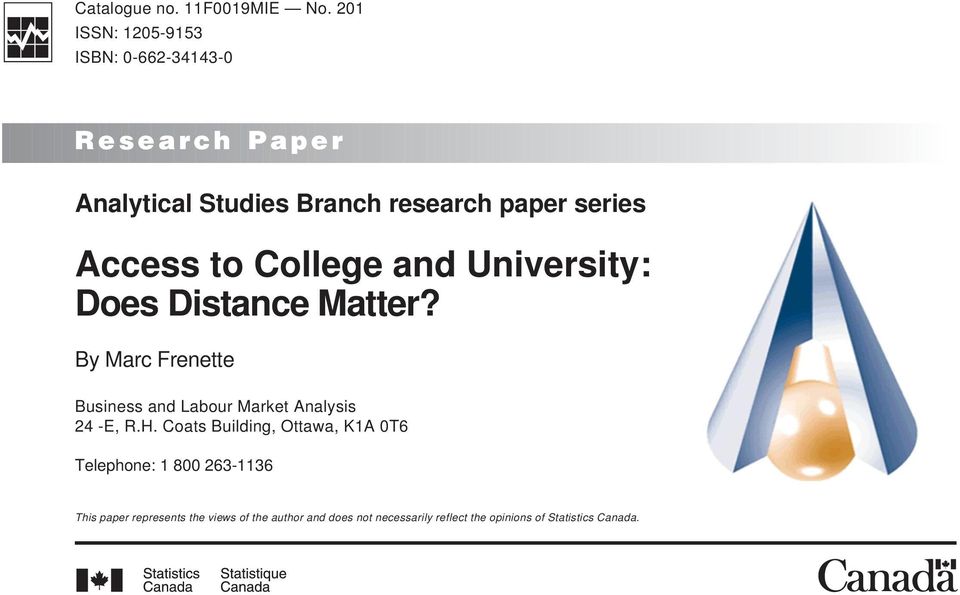 Access to College and University: Does Distance Matter?