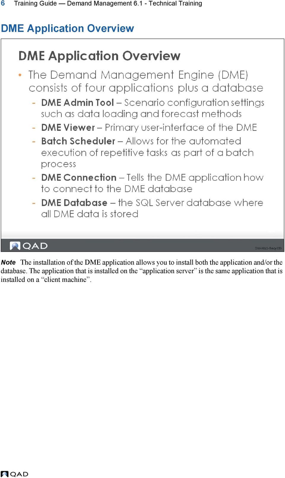 DME application allows you to install both the application and/or the database.