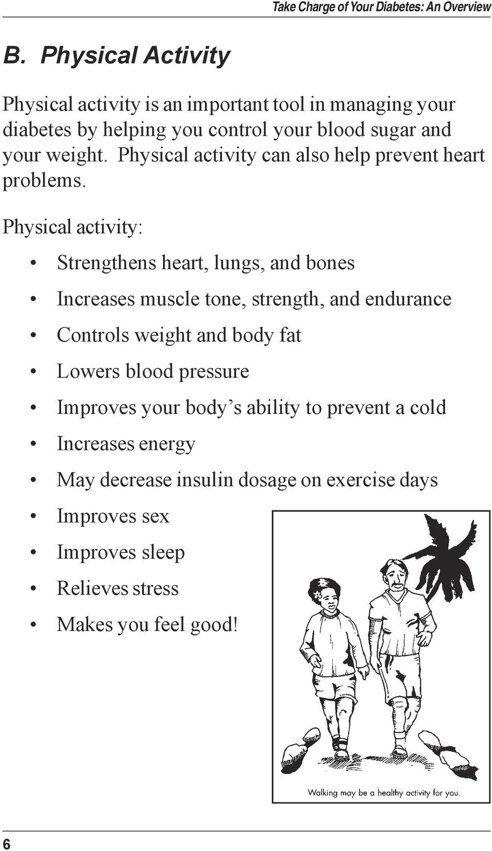 Physical activity: Strengthens heart, lungs, and bones Increases muscle tone, strength, and endurance Controls weight and body fat