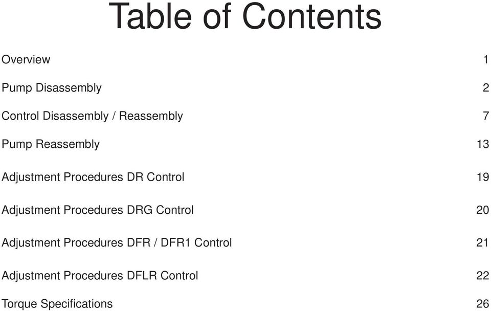 Adjustment Procedures DRG Control 20 Adjustment Procedures DFR / DFR1