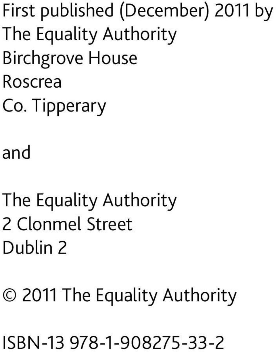 Tipperary and The Equality Authority 2 Clonmel