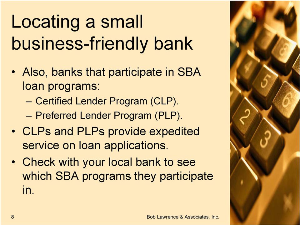 Preferred Lender Program (PLP).
