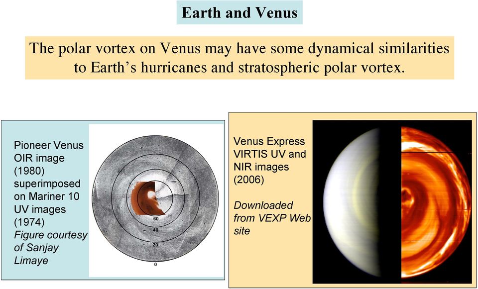 Pioneer Venus OIR image (1980) superimposed on Mariner 10 UV images (1974)
