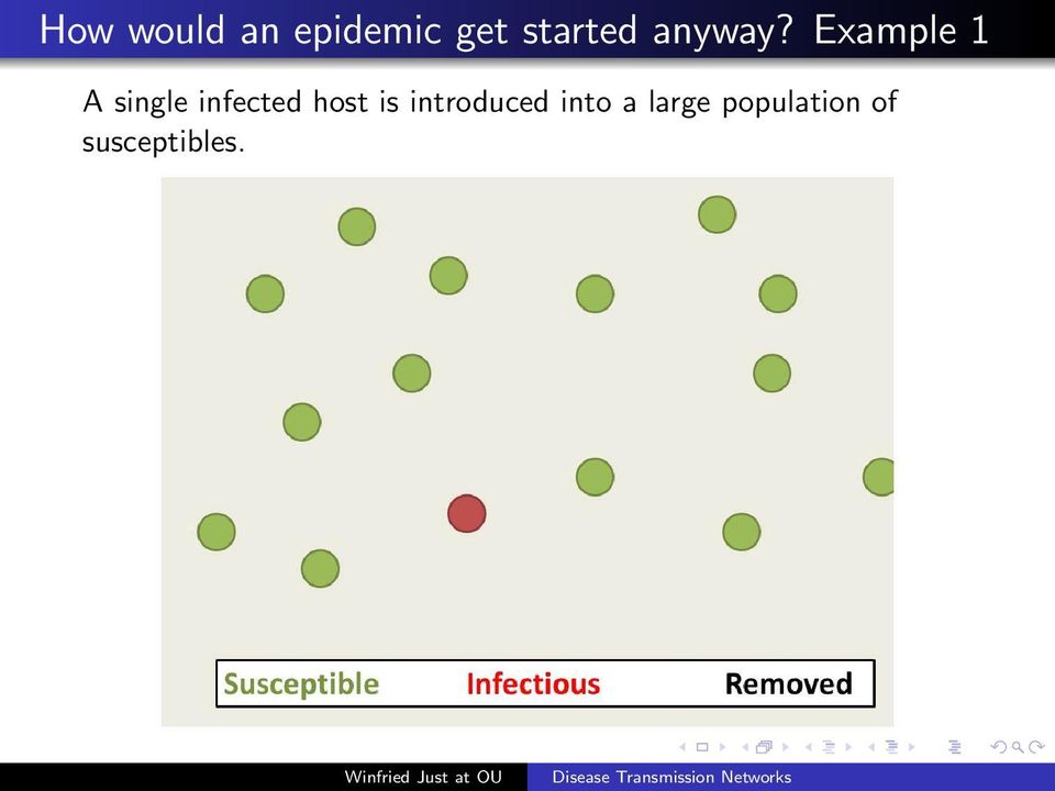 Example 1 A single infected host is