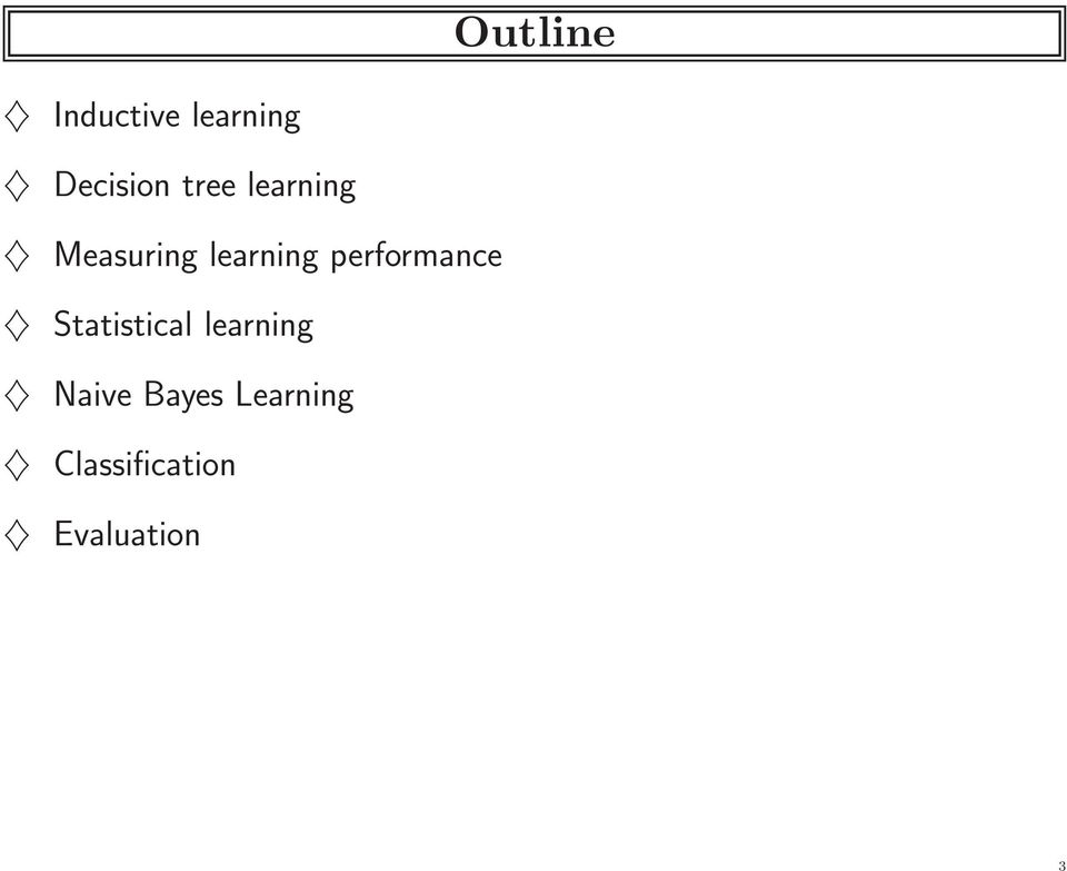 performance Statistical learning