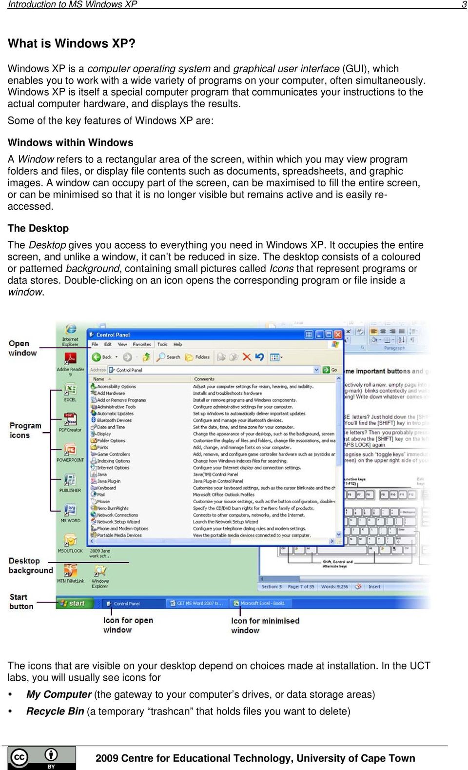 Windows XP is itself a special computer program that communicates your instructions to the actual computer hardware, and displays the results.
