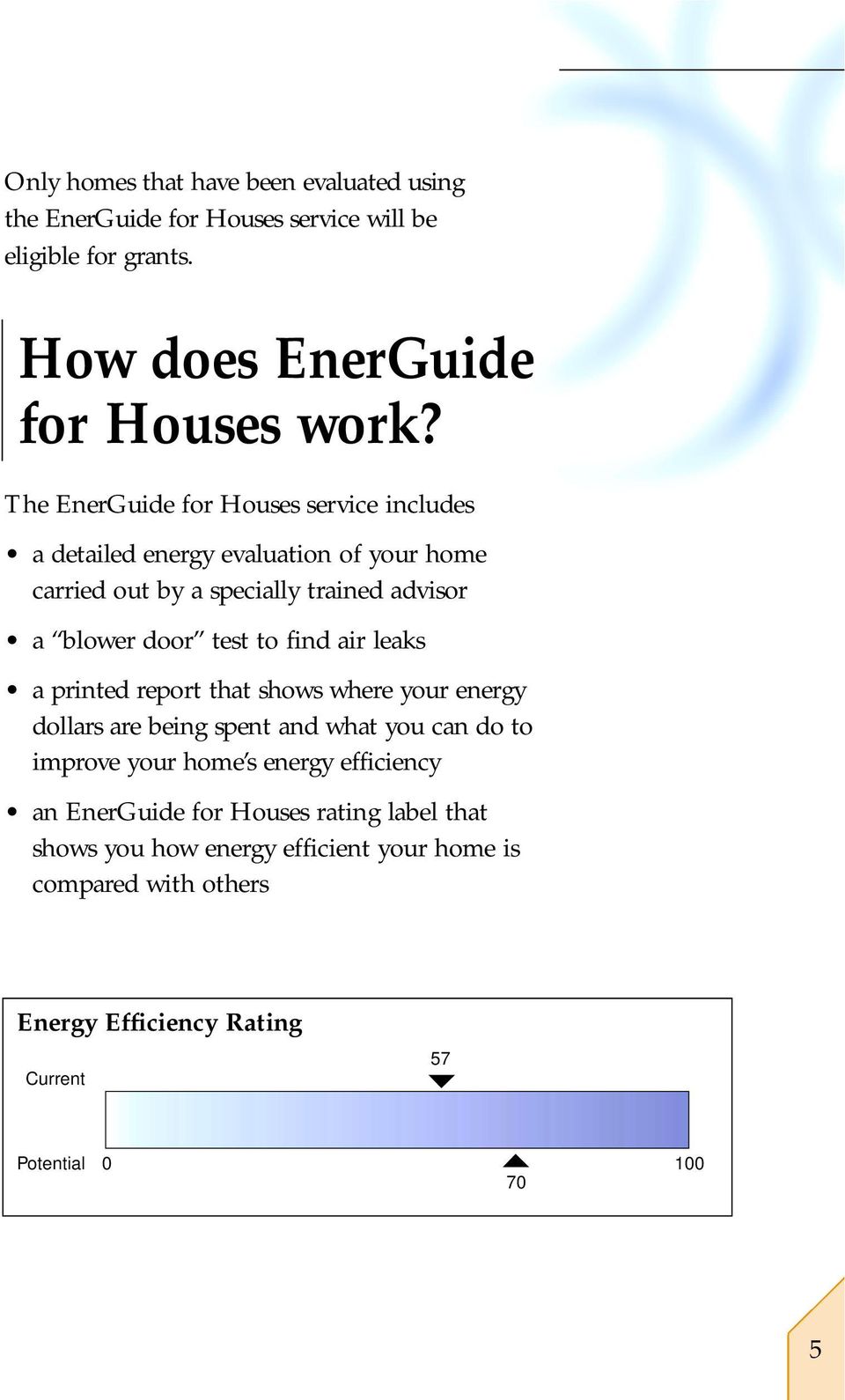 find air leaks a printed report that shows where your energy dollars are being spent and what you can do to improve your home s energy efficiency an
