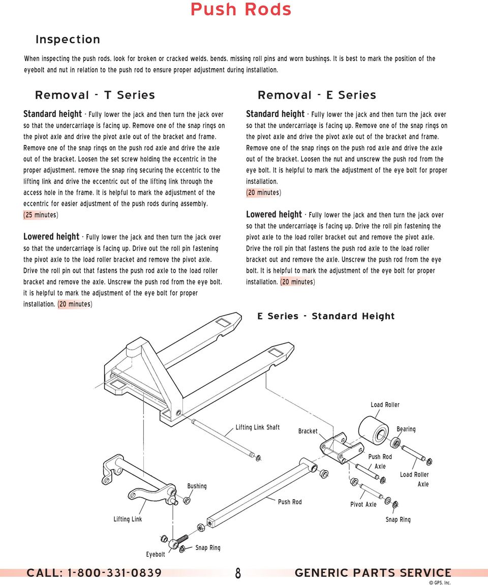 Removal - T Series Standard height - Fully lower the jack and then turn the jack over so that the undercarriage is facing up.