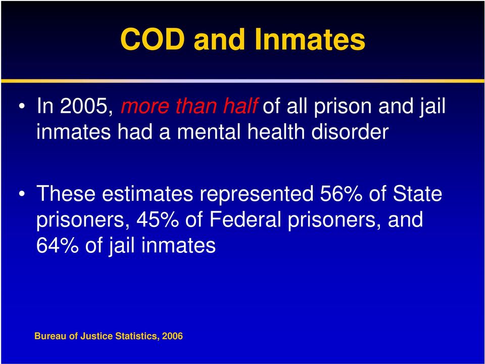 represented 56% of State prisoners, 45% of Federal